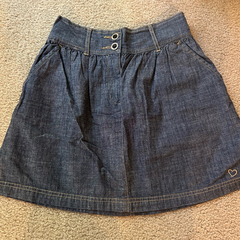 Lilu Blue Mini A-line Skirt Pleated Casual
